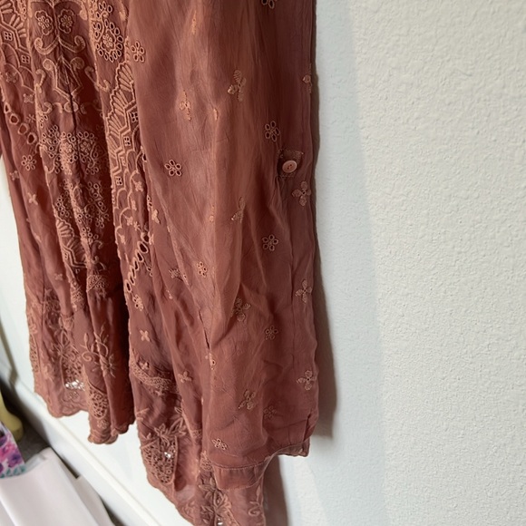 Johnny Was Embroidered Mauve Tunic Mini Dress - Picture 4 of 9